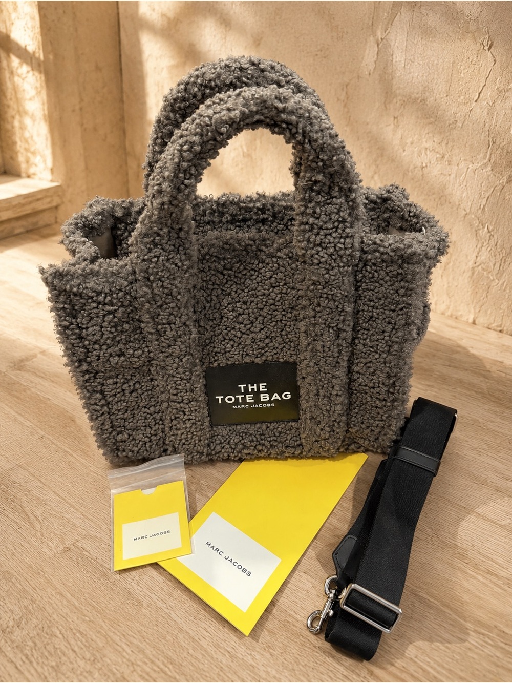 Marc Jacobs Sherpa Tote Bag Medium in Charcoal Gray